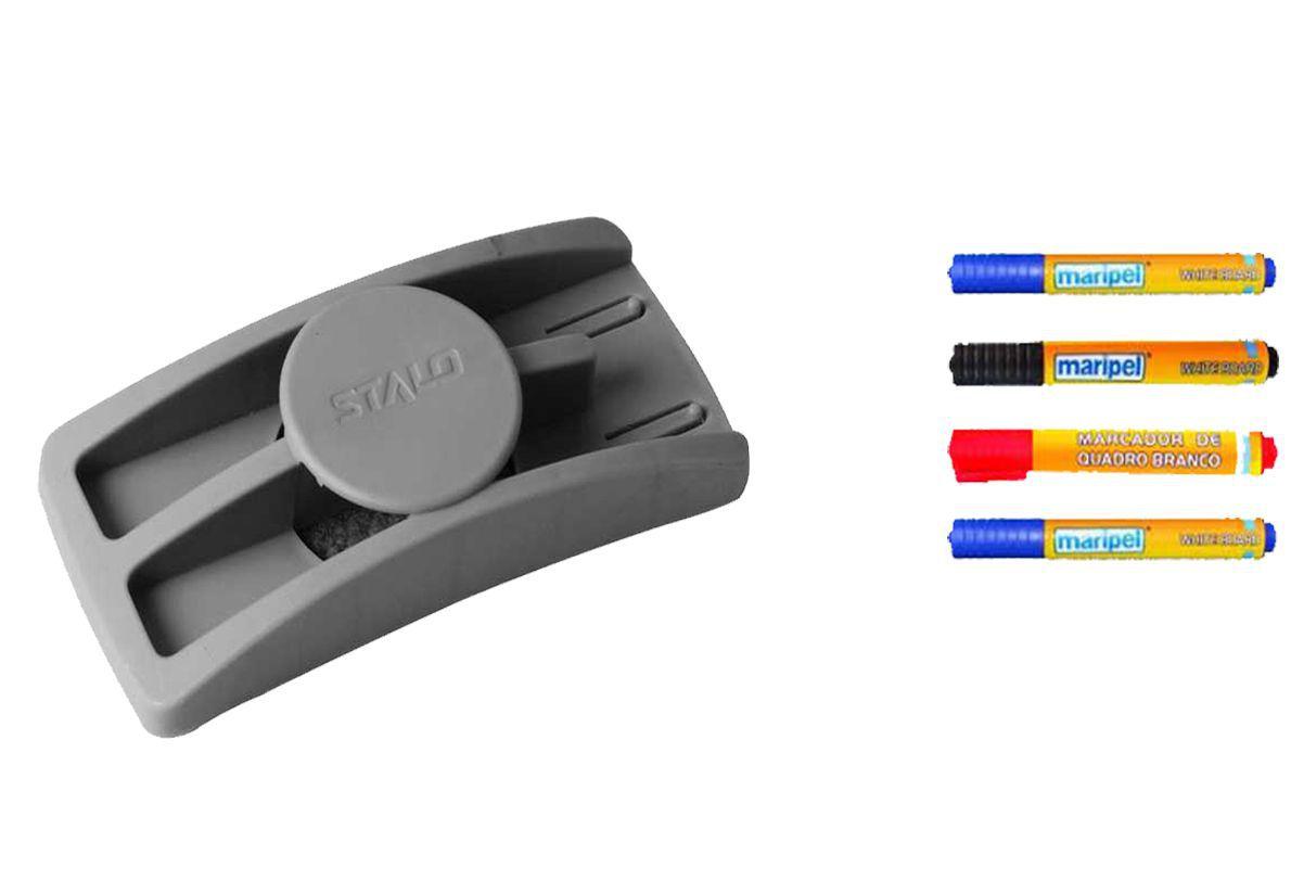 Conj Apagador Plastico Para Quadro Branco Com Porta Canetas R 9074 Stalo 4 Marcadores Sortidos Para Quadro Branco Apagador De Lousa Magazine Luiza