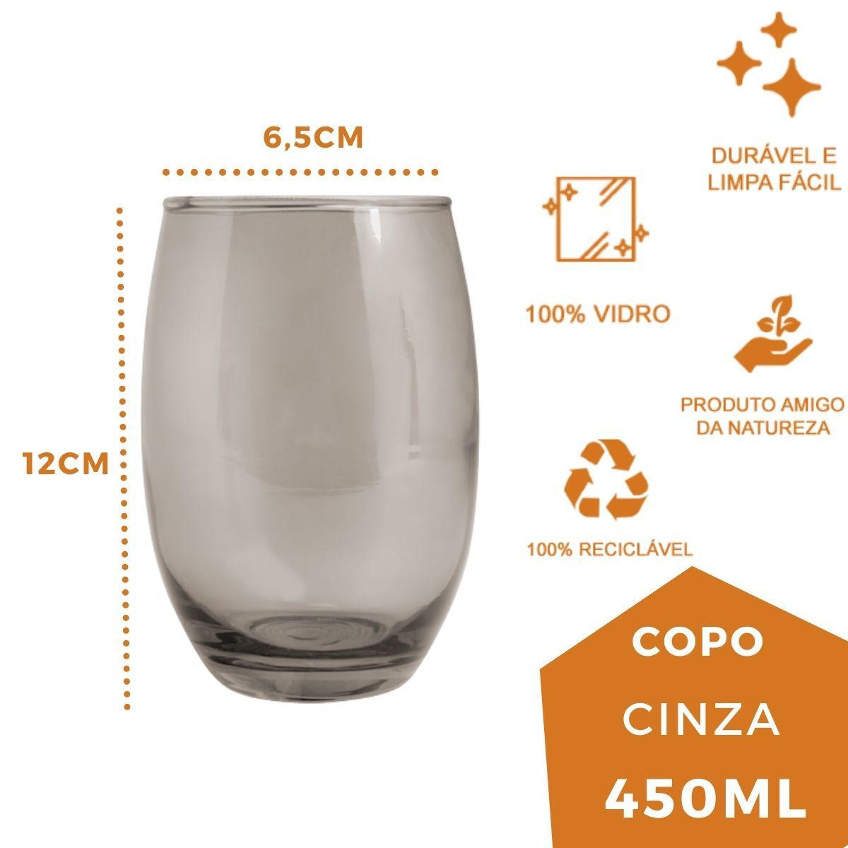 Jogo Copo De Vidro Azul Bellagio 450 Ml Com 6 Copos - Casa Linda