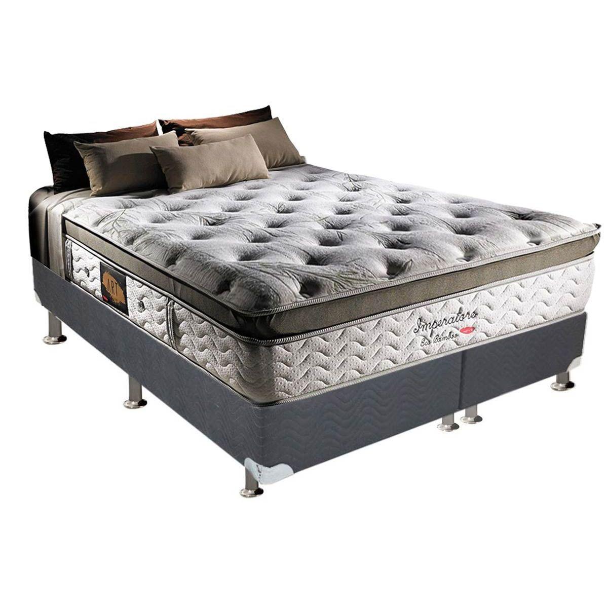 Conjunto Box-Colchão Herval Imperatore+Cama Queen 158 - Cama Box Queen Size  - Magazine Luiza