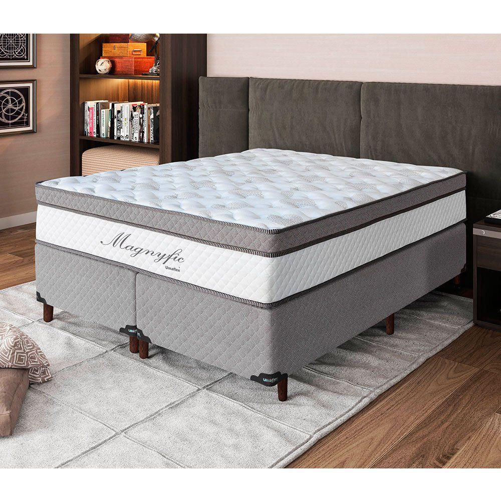 Conjunto Box King Magnyfic com Poliestireno Umaflex Cama King Size