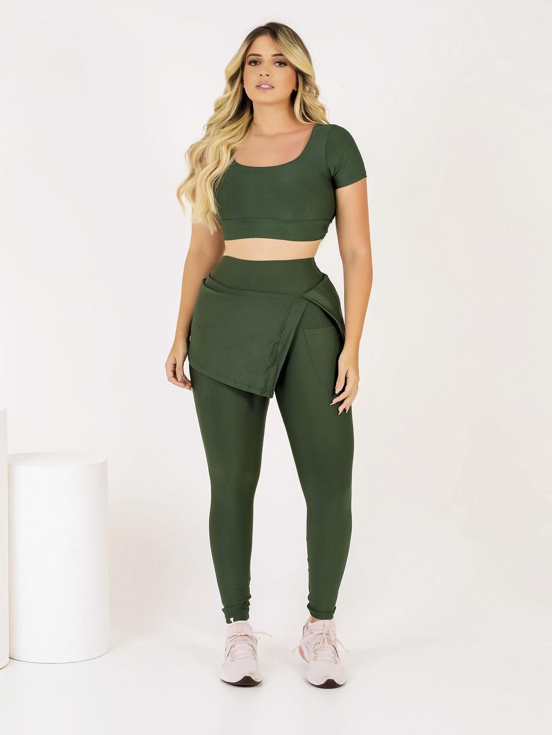 Fitness Evangelica CalÃ§a De Academia Feminina Com Saia Conjunto