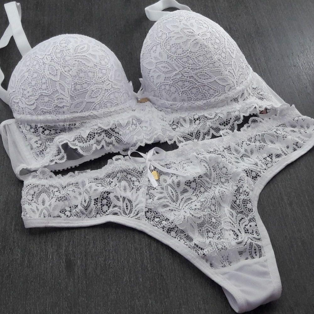 Conjunto Chic com Bojo em Renda e Tule C8640 Yasmin Noite