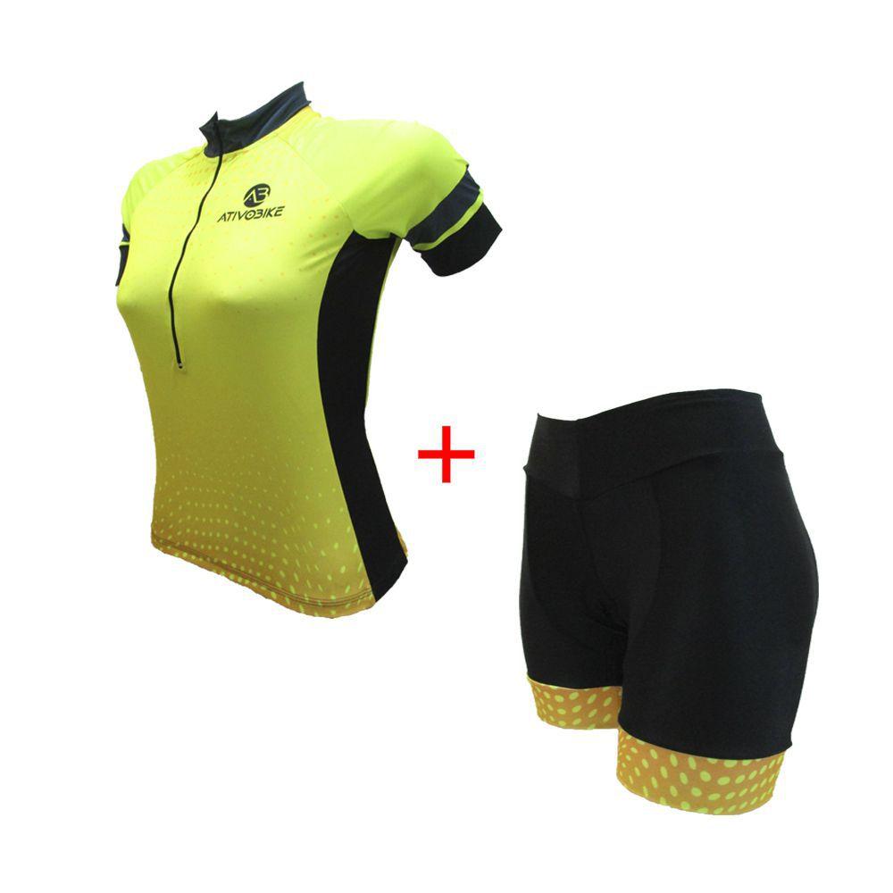conjunto de ciclismo feminino