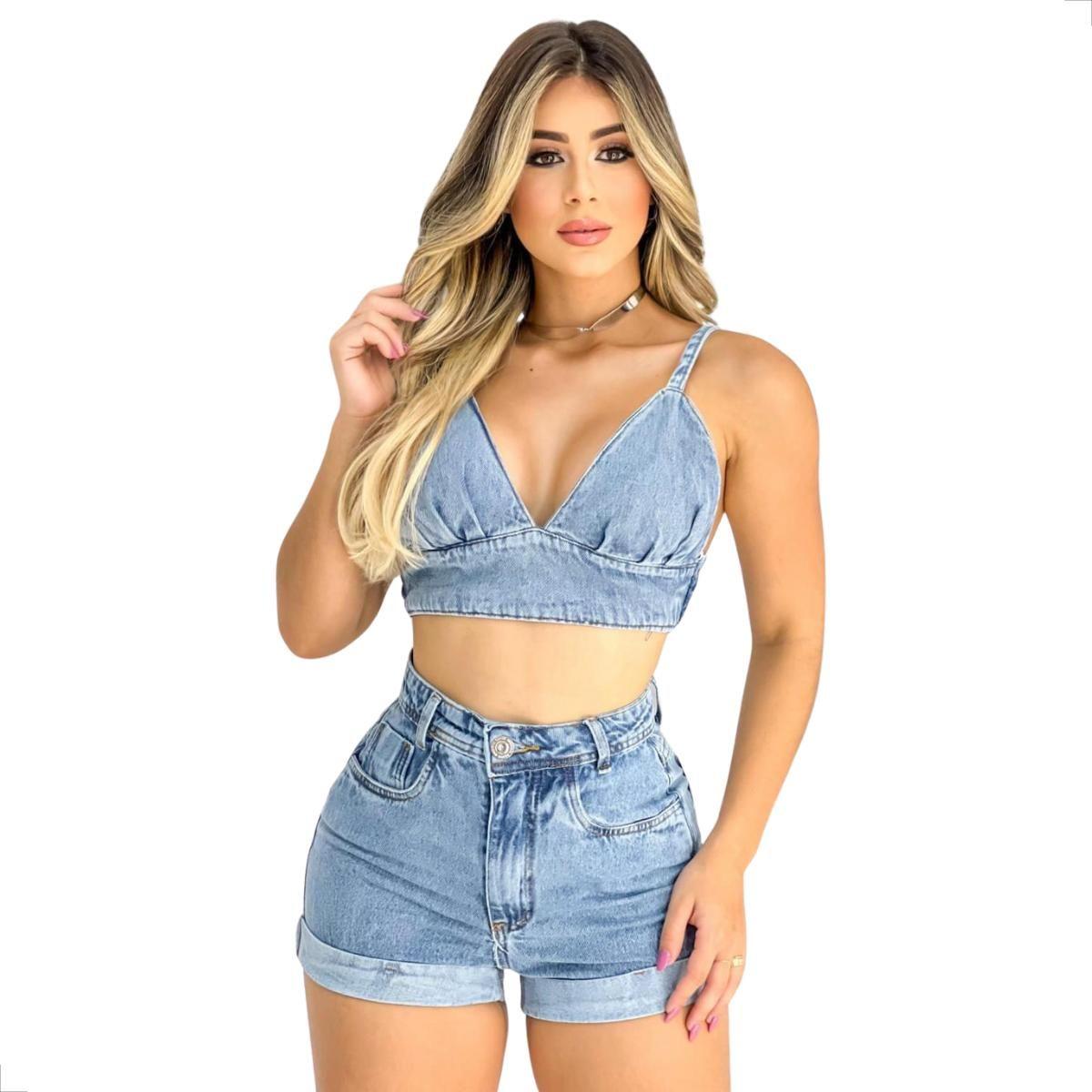 Blusa Bermuda Jeans Feminina 2018 Bermuda Jeans Jorts Feminina