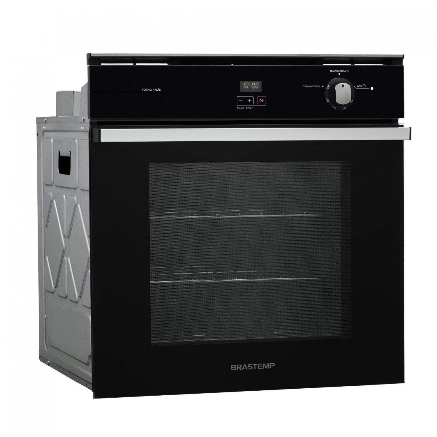 Conjunto de Cooktop 5 Bocas a Gás e Forno a Gás de Embutir 78L Brastemp