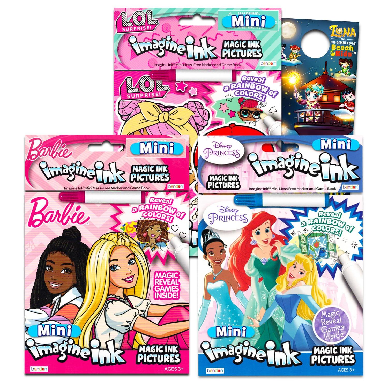 Conjunto de Livros de Colorir com Tinta Magica Princesas da Disney LOL e Barbie Hasbro Kit de Colorir Magazine Luiza
