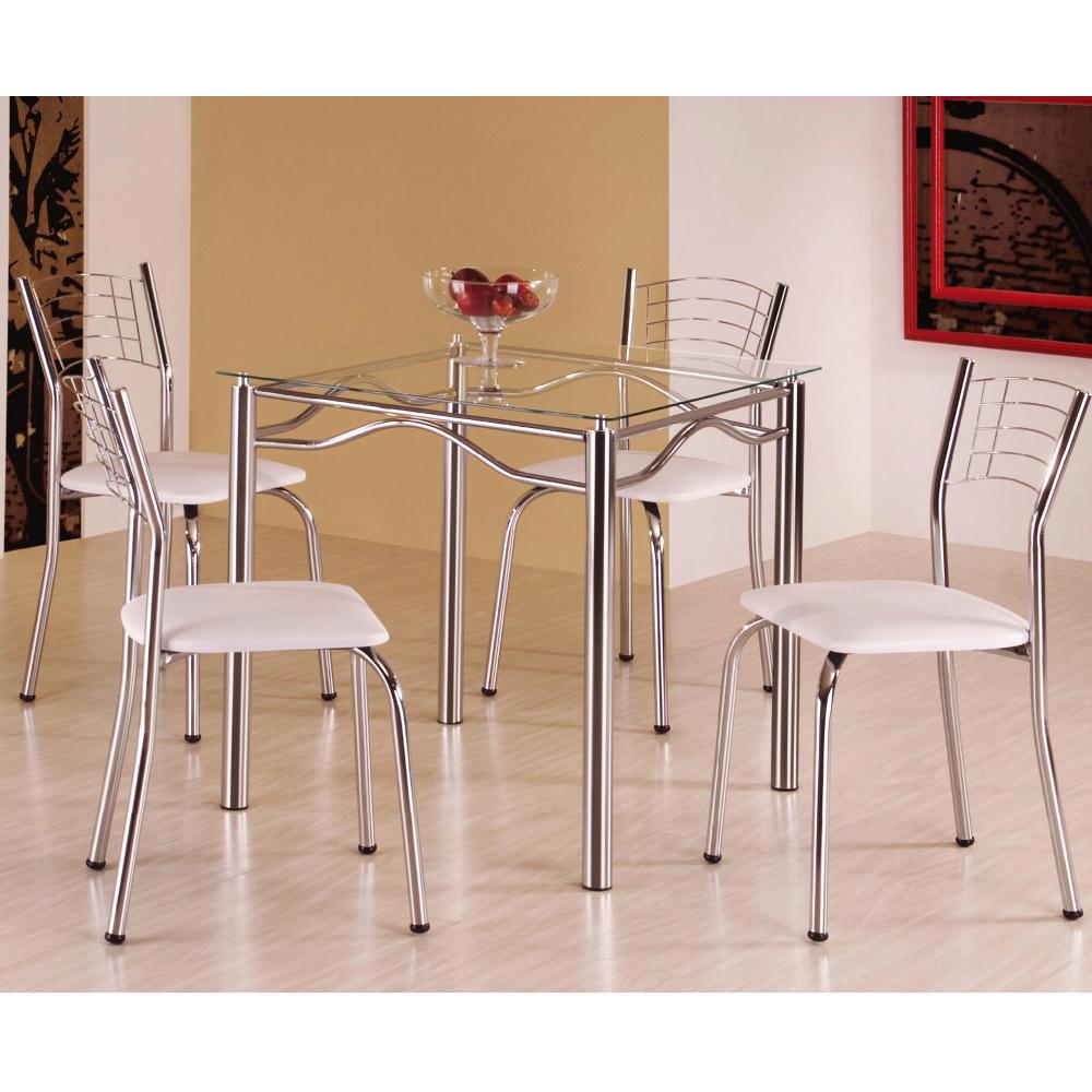 Conjunto De Mesa Quadrada Com 4 Cadeiras