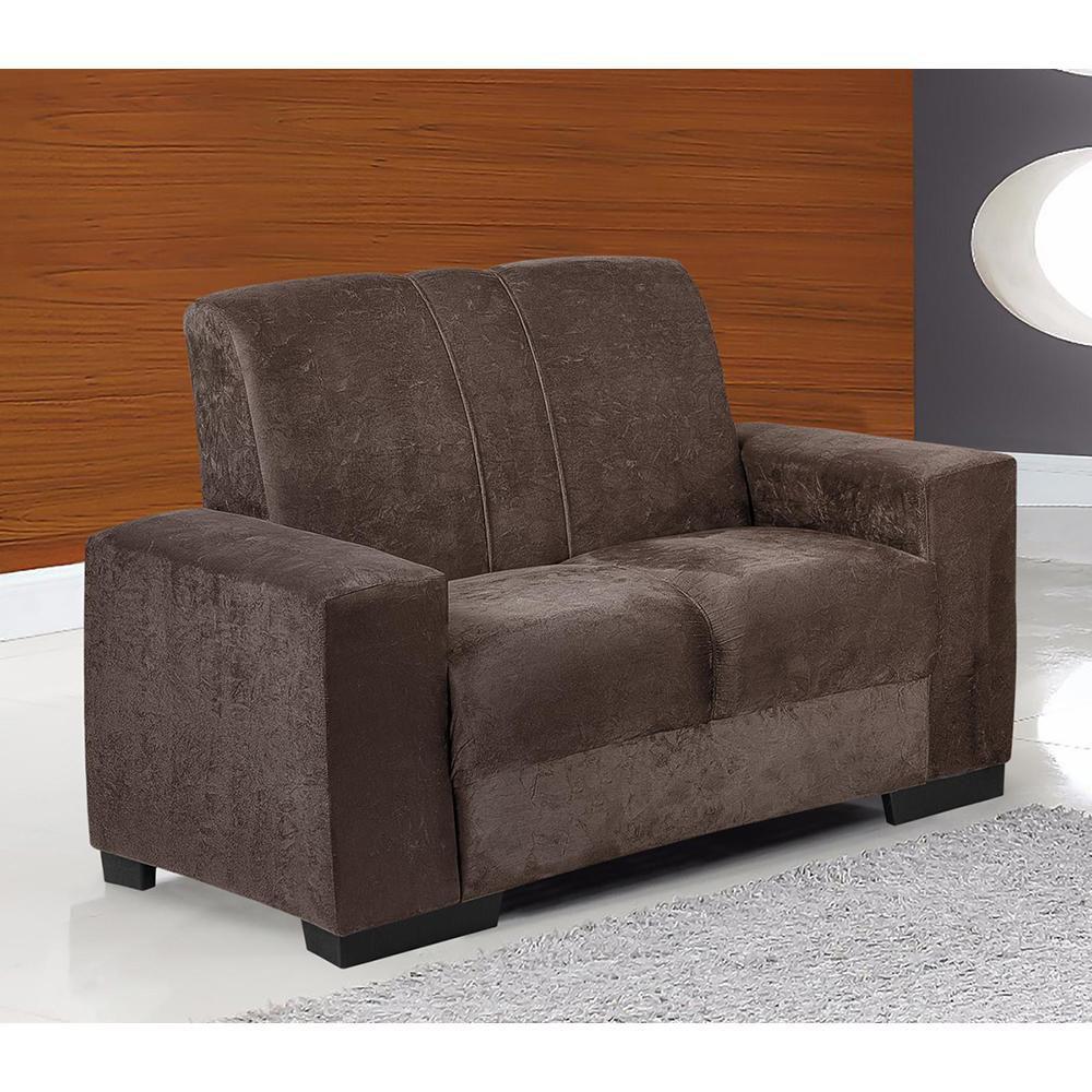 Conjunto de Sofá Colômbia 3 e 2 Lugares Tecido Suede Amassado Café