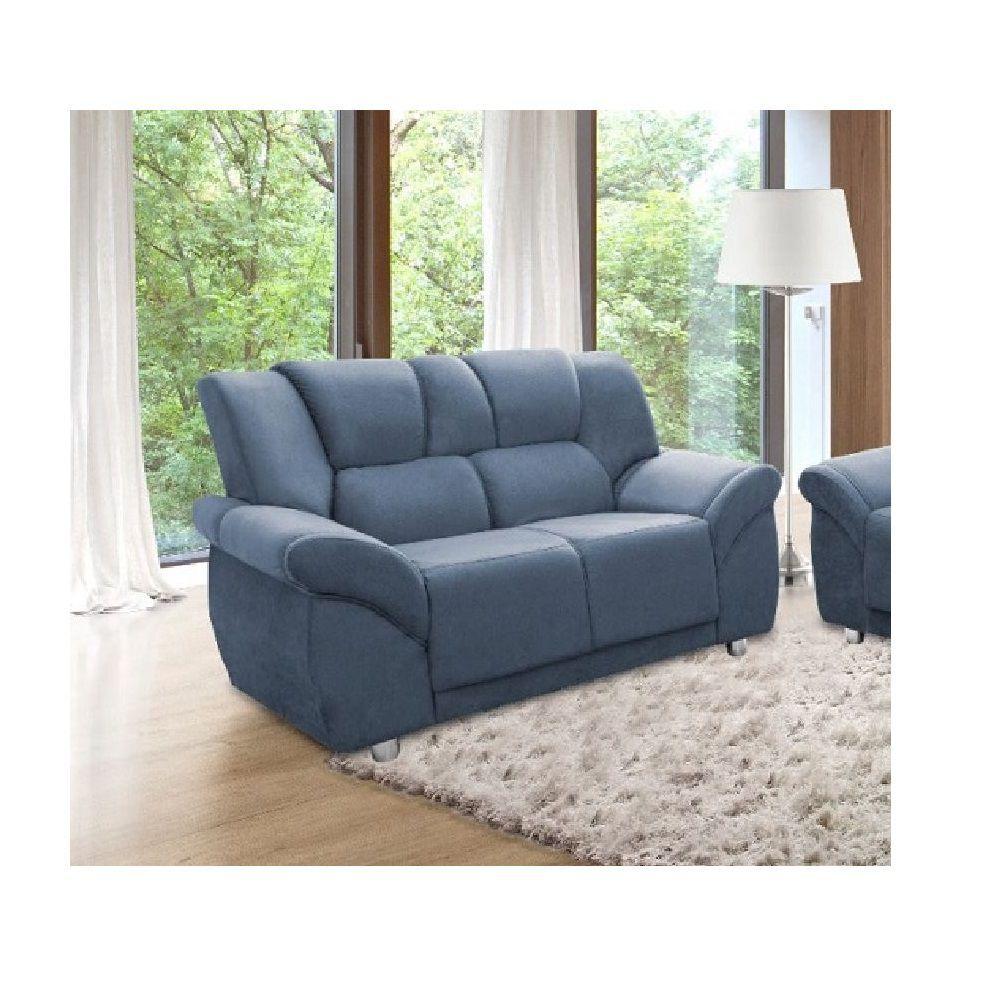 Conjunto de sofá Hellen 3 e 2 lugares Córdoba tecido suede golden Cinza Sofás Magazine Luiza