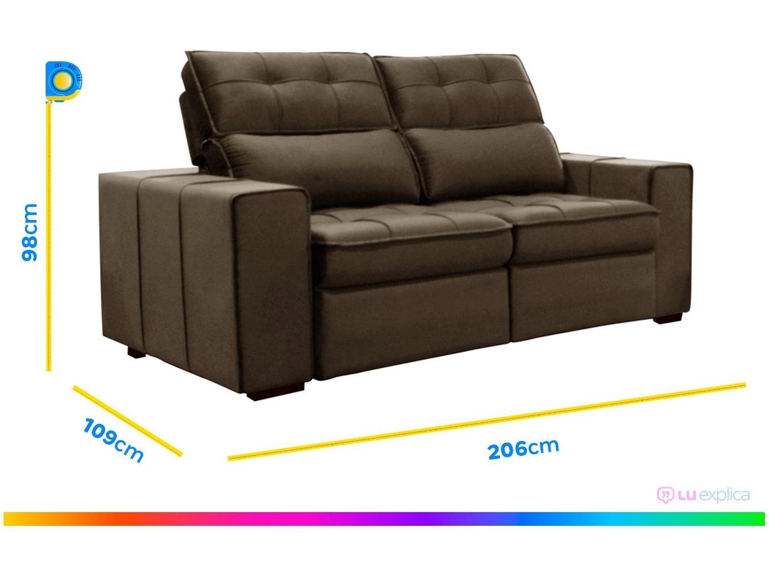 Conjunto de Sofás 2 e 3 Lugares Barsa Gralha Azul