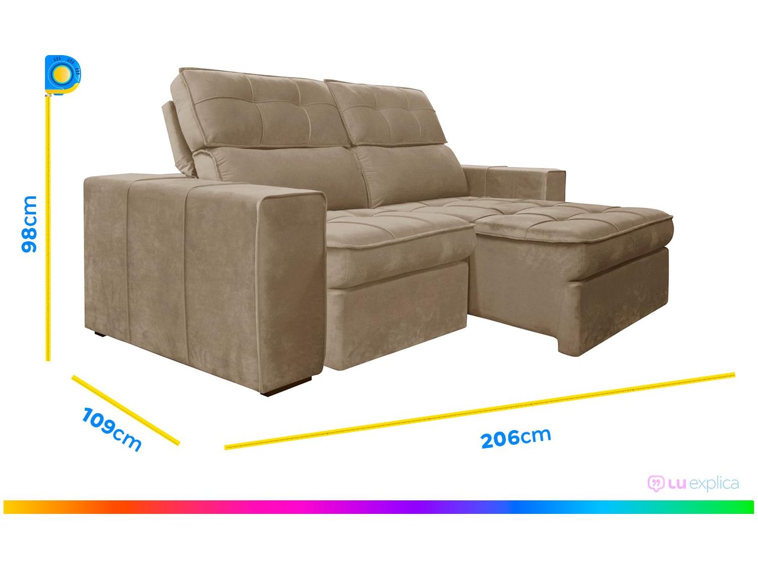 Conjunto de Sofás 2 e 3 Lugares Barsa Gralha Azul