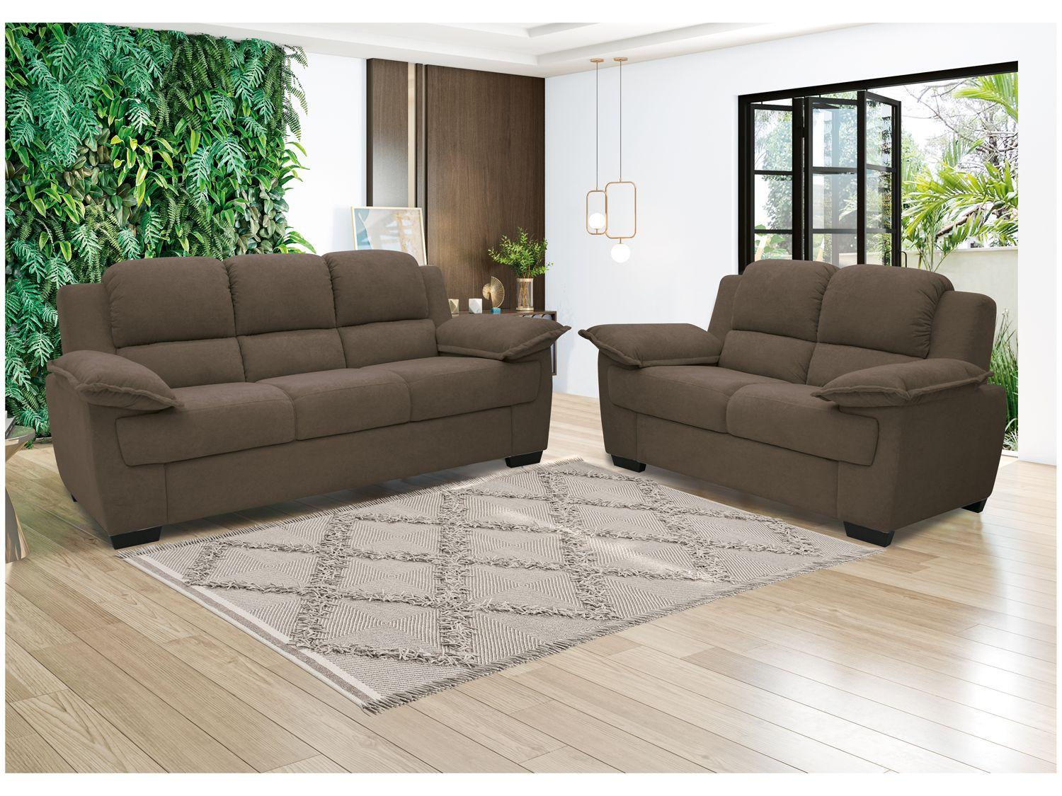 Conjunto de Sofás 2 e 3 Lugares Carmel Linoforte