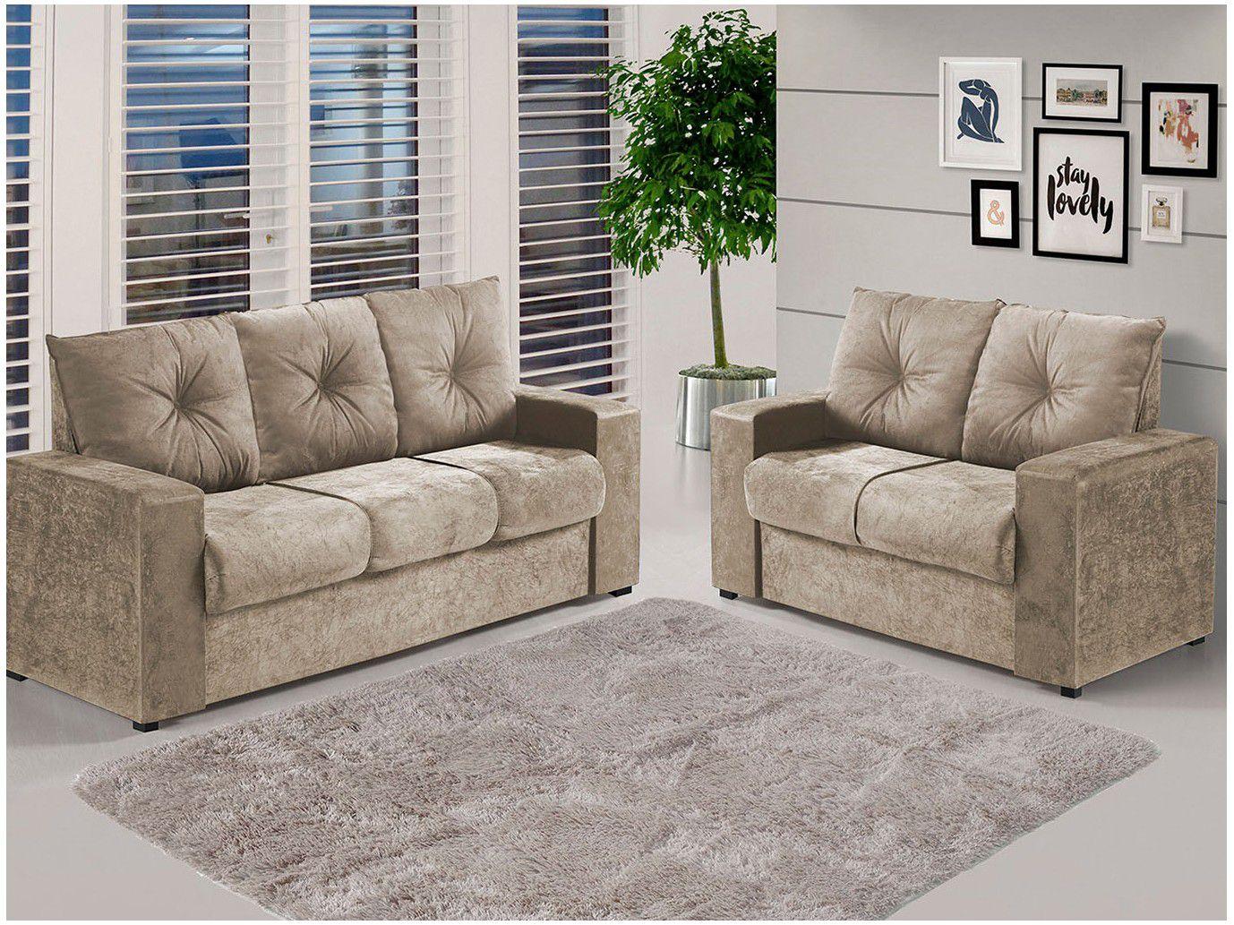 Conjunto de Sofás 2 e 3 Lugares Cindy Viero Móveis Sofás Magazine