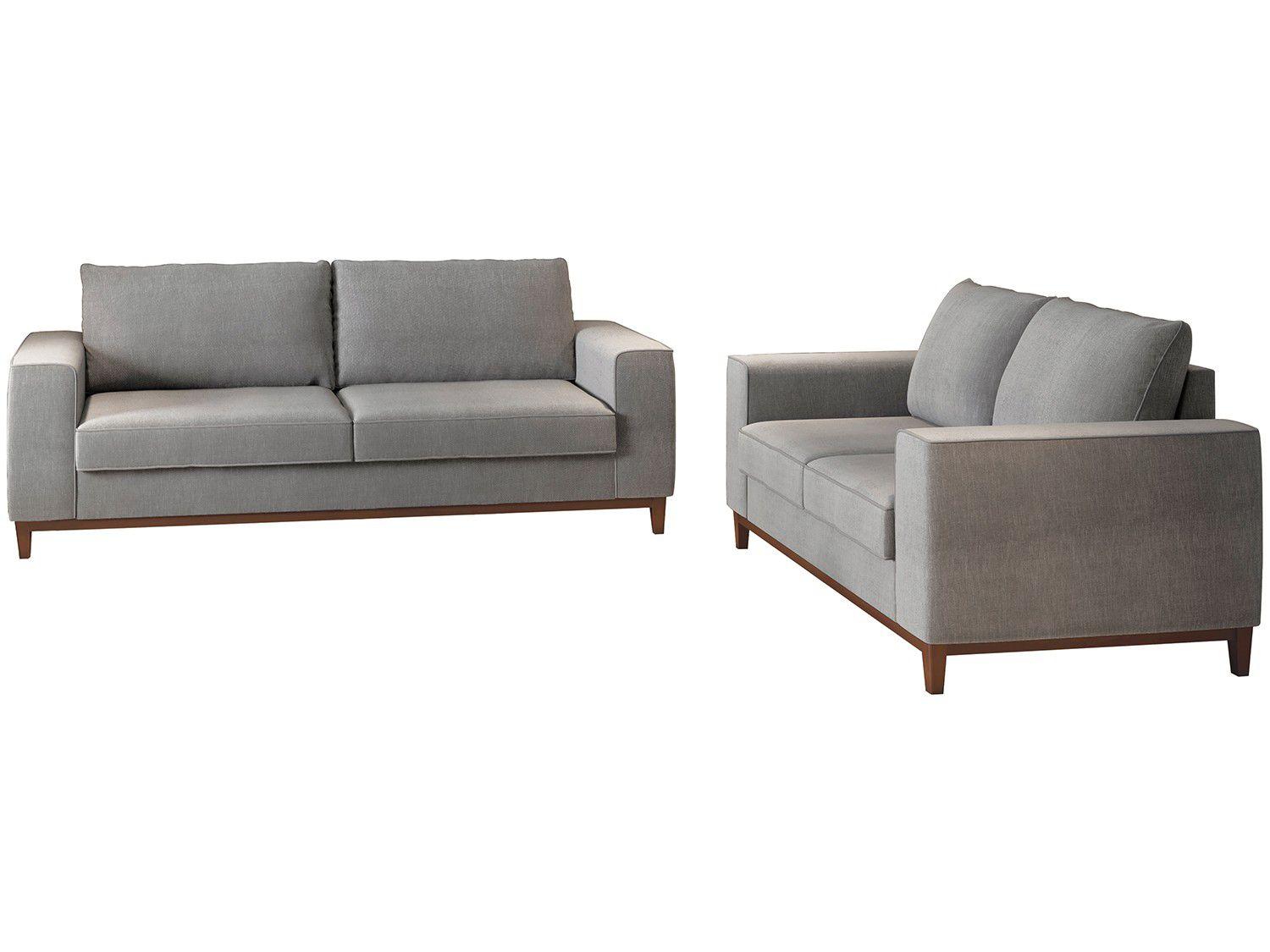 Conjunto de Sofás 2 e 3 Lugares com Poltrona Living Steve Spazzio