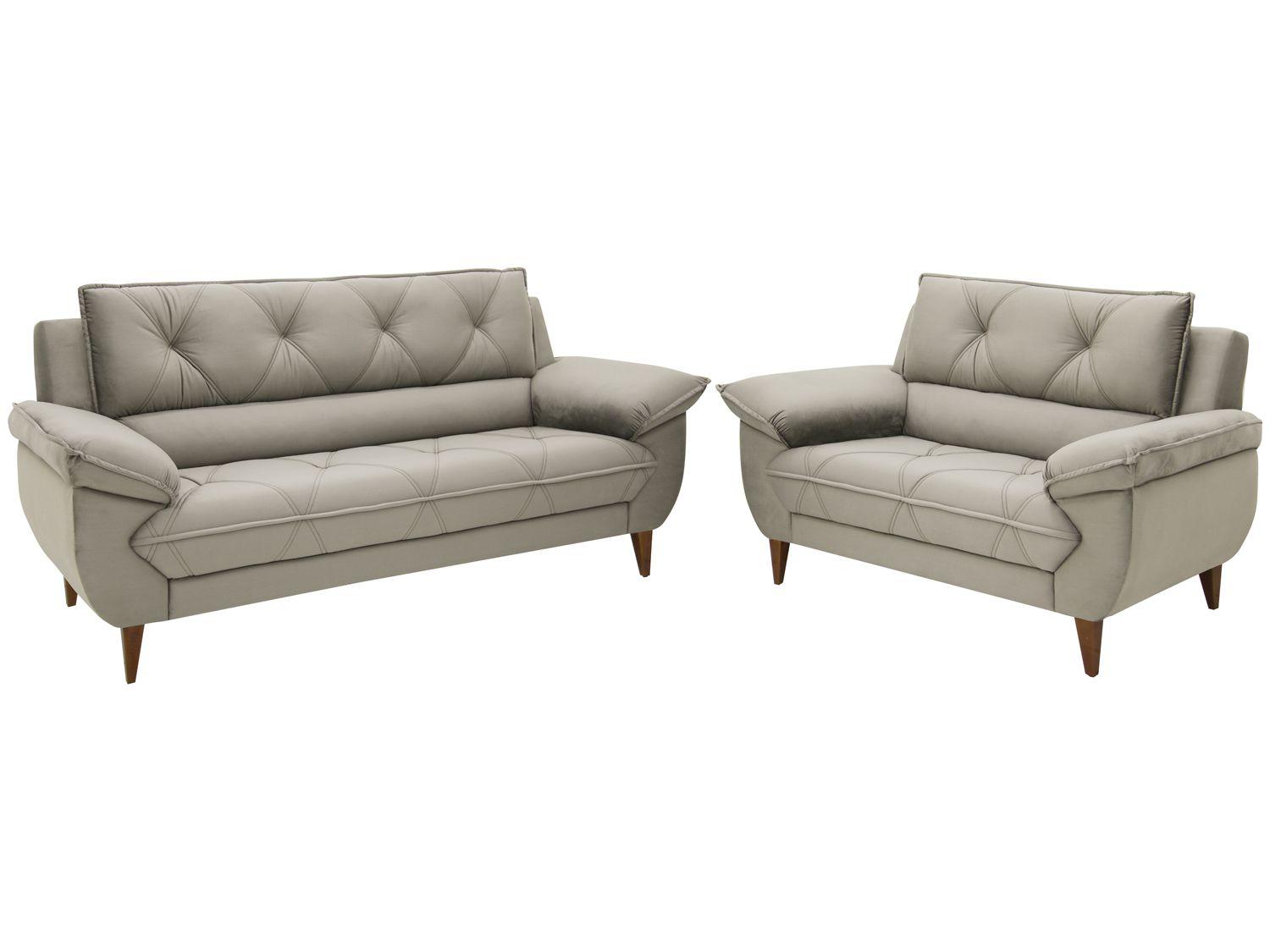 Conjunto de Sofás 2 e 3 Lugares Malbec Linoforte