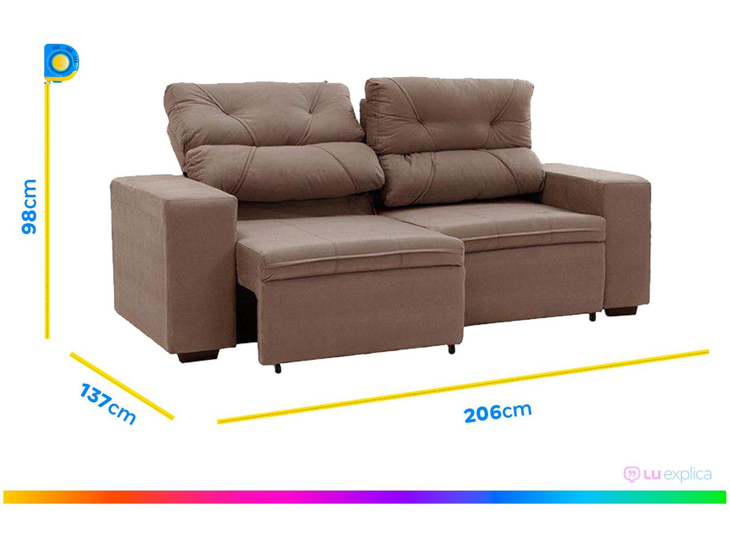Conjunto de Sofás 2 e 3 Lugares Retrátil e