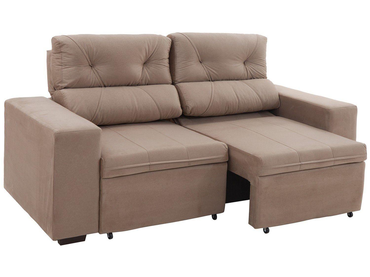 Conjunto de Sofás 2 e 3 Lugares Retrátil e