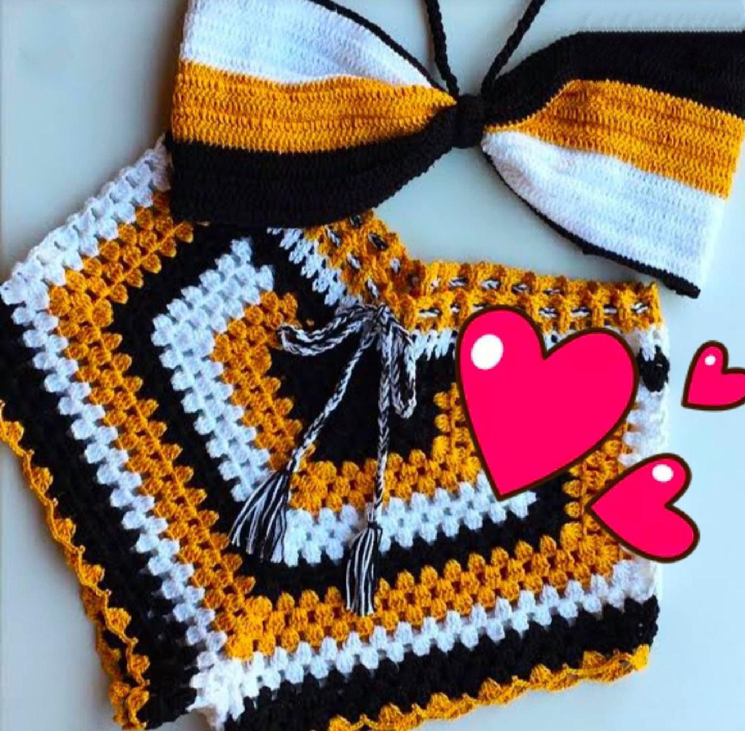 short short de crochê