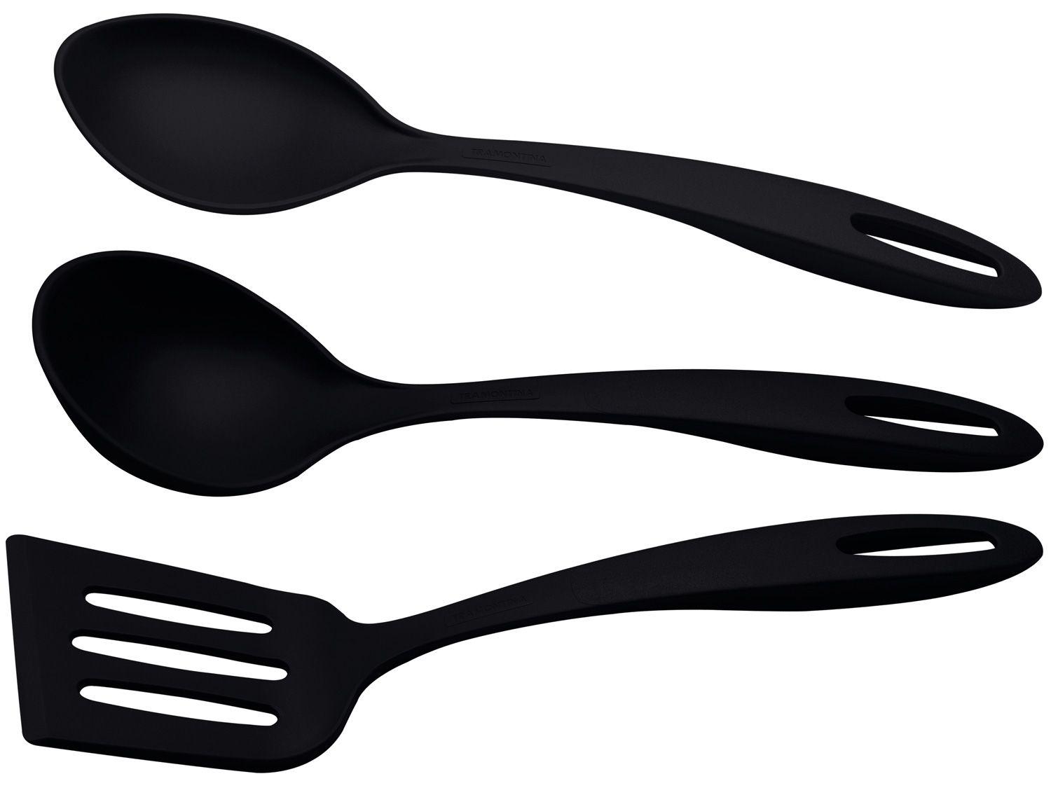 Conjunto de Utensílios de Nylon Tramontina Ability Preto 3 Peças