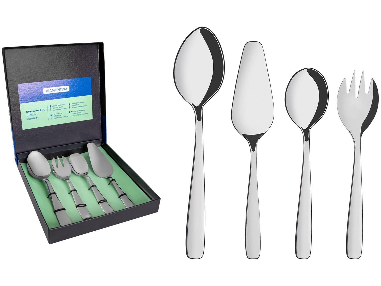Conjunto de Utensílios Inox Tramontina Amazonas 4 Peças