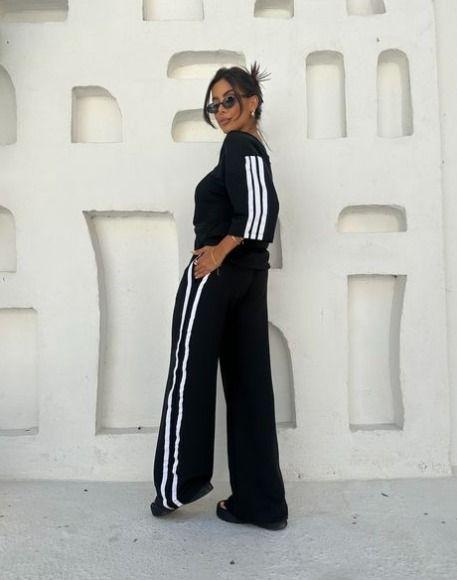 Blusa Conjunto Feminino Com Listra Lateral Conjunto Feminino Com