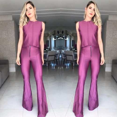 conjunto de calça e blusa feminino para casamento