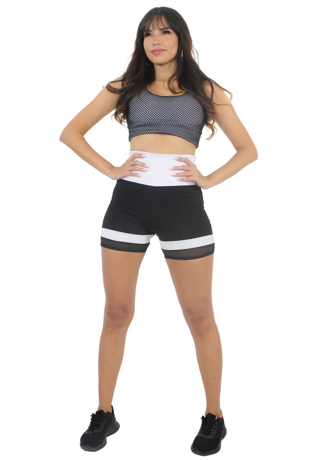 cropped branco com short