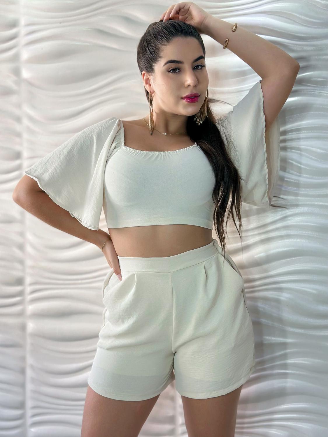 Conjunto Cropped Quero Ver Roupa Feminina Conjunto Feminino