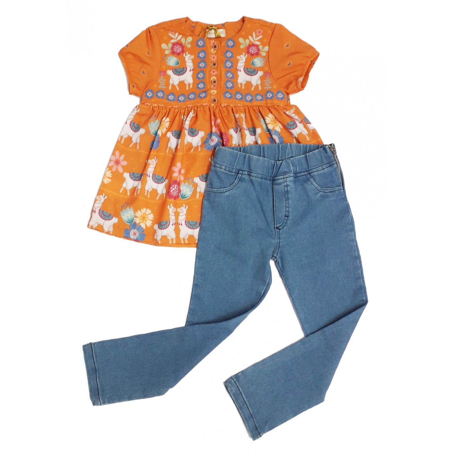 calca jeans estampada