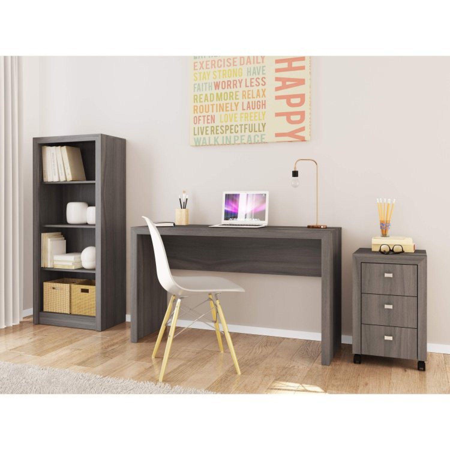 Conjunto Home Office com Mesa, Armário Baixo com Nicho e Gaveteiro 3 Gavetas Espresso Móveis