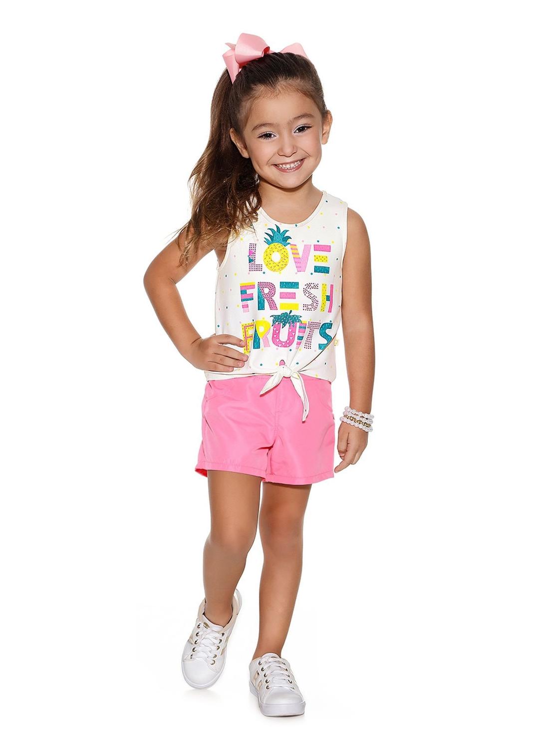 short tactel infantil feminino