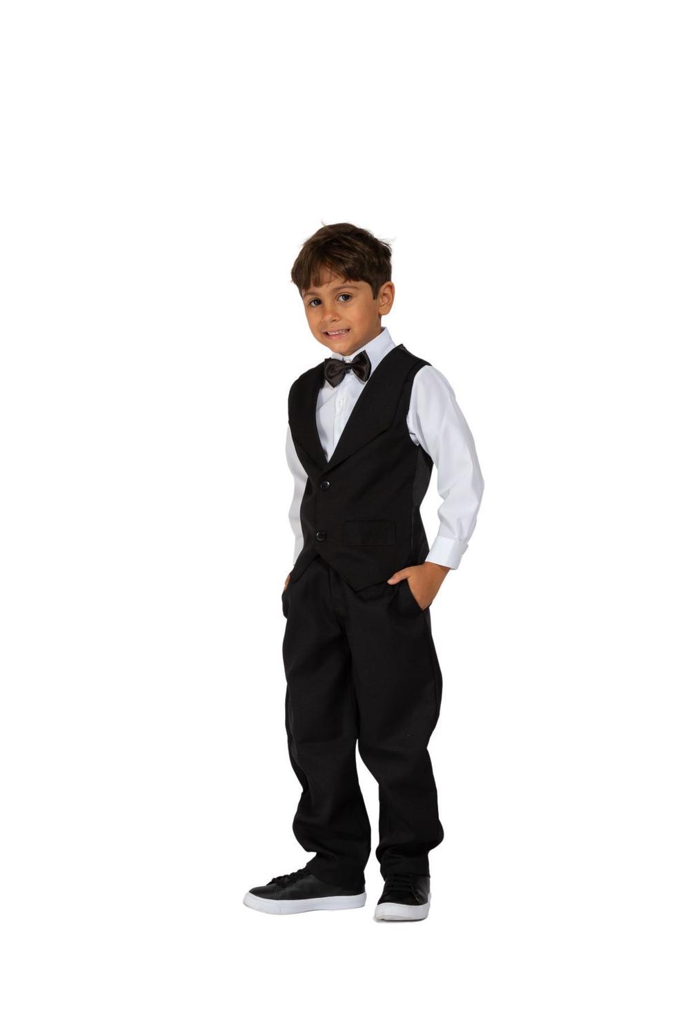 Infantil Menino Camisa Social Com Gravata Borboleta Conjunto