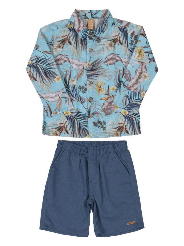 camisa longa com bermuda