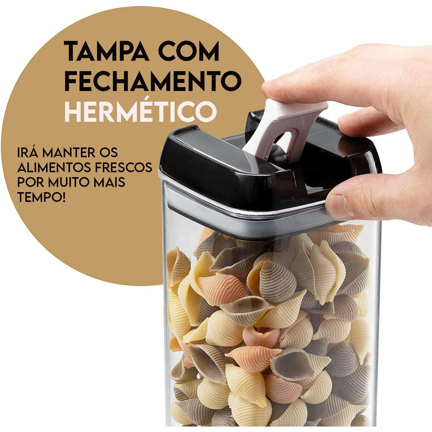 Conjunto kit 7 potes de cozinha organizadores herméticos - LH Magazine -  Pote - Magazine Luiza