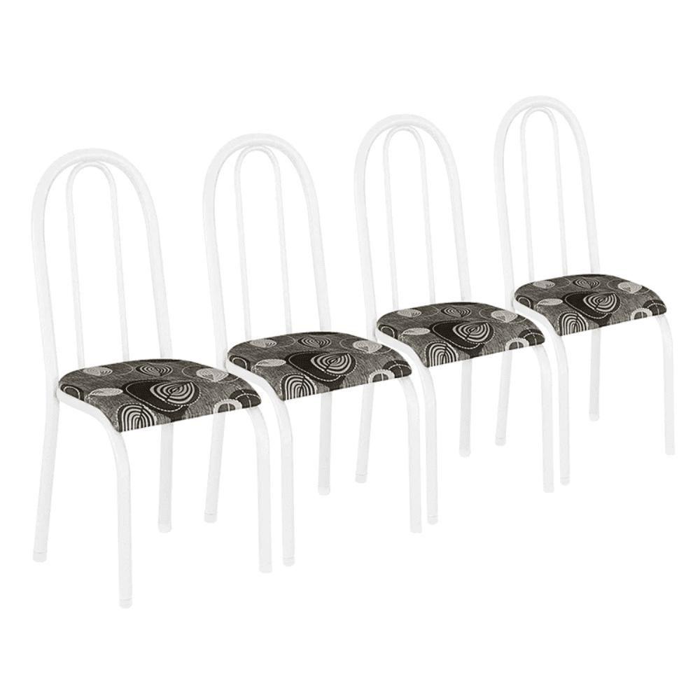 Conjunto Kit Jogo 4 Cadeiras Metal Aço Cozinha Branca Almofadada, Magalu  Empresas