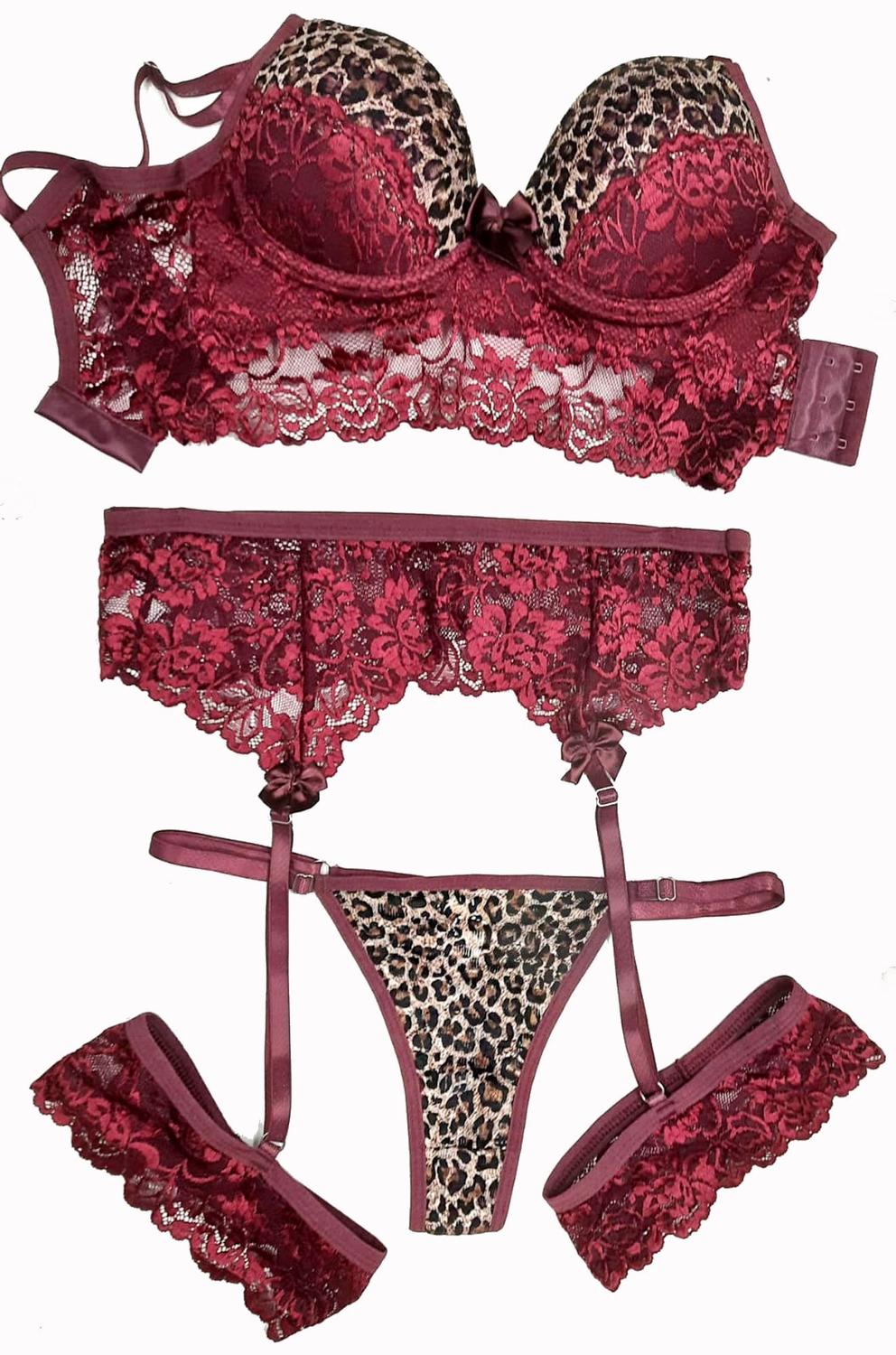 Conjunto lingerie cinta liga modelo onça - SOU INTIMA - Conjunto de  Lingerie - Magazine Luiza