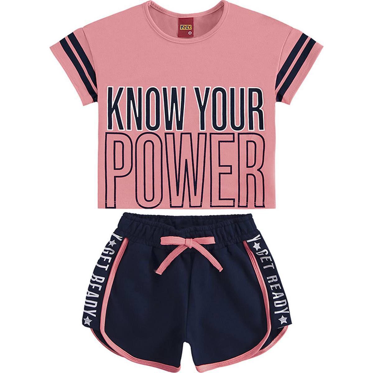 conjunto cropped e short neon
