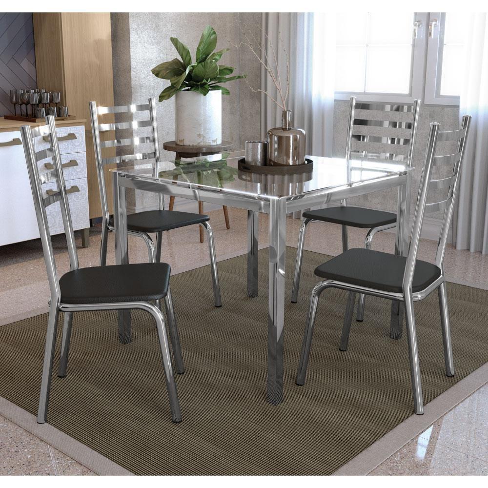 Conjunto De Mesa Quadrada Com 4 Cadeiras