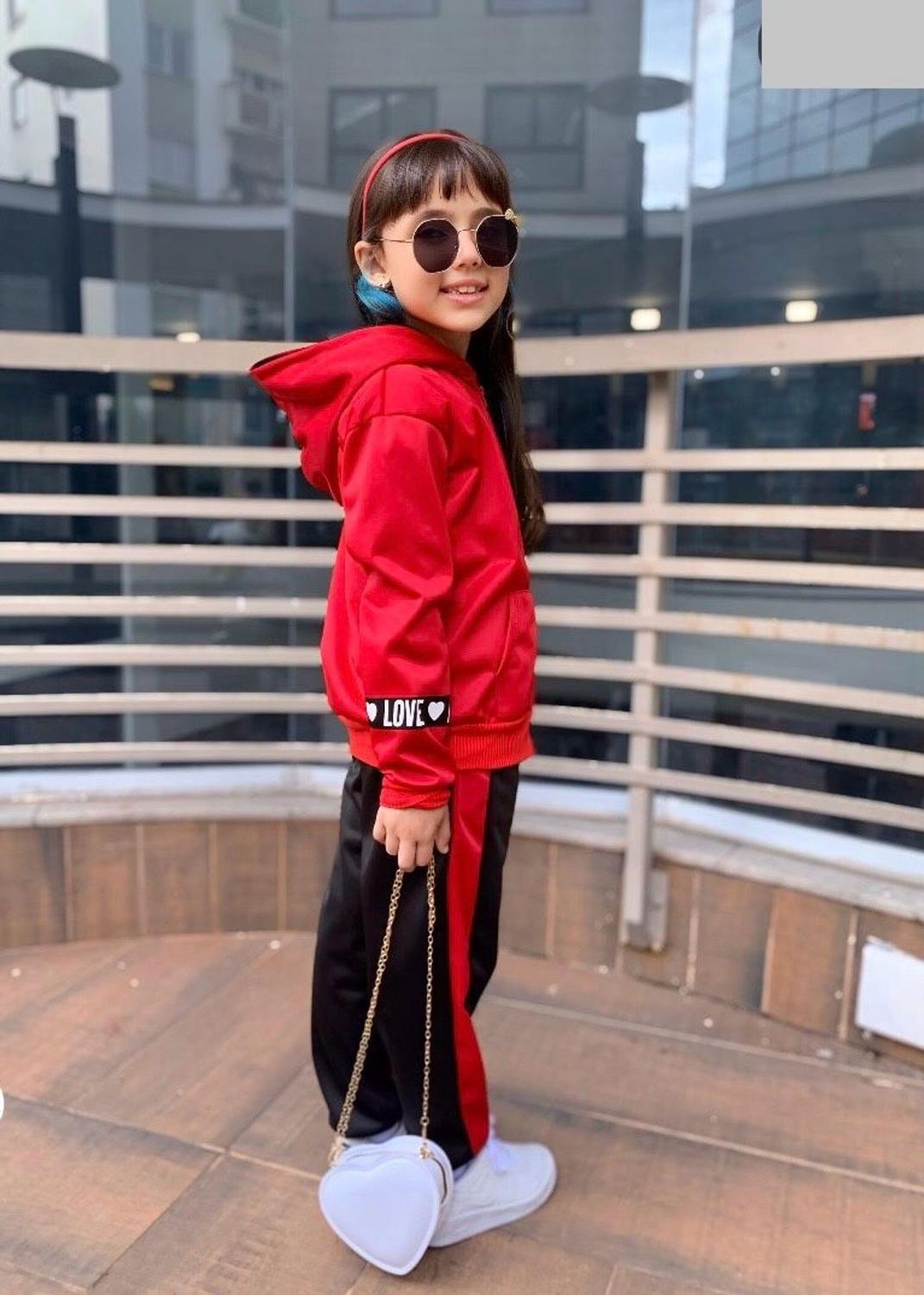 Conjunto Moletom Abrigo Inverno De menina Blogueirinha Fashion