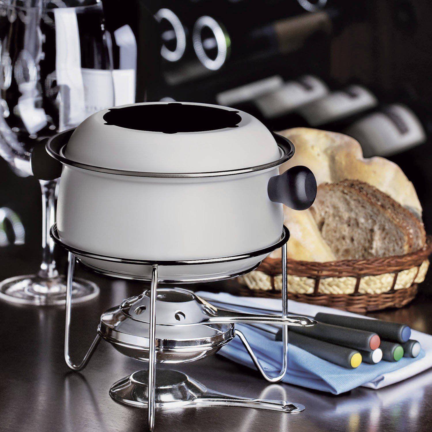 Conjunto para Fondue 0,95L Aço Esmaltado 10 Peças Euro Home Branco