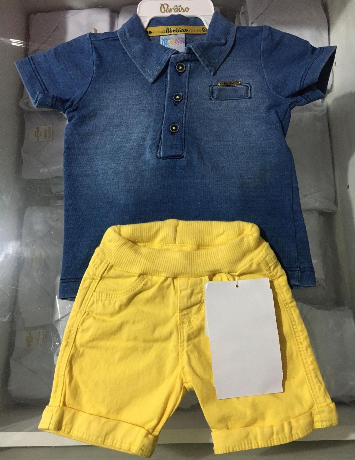 short jeans amarelo