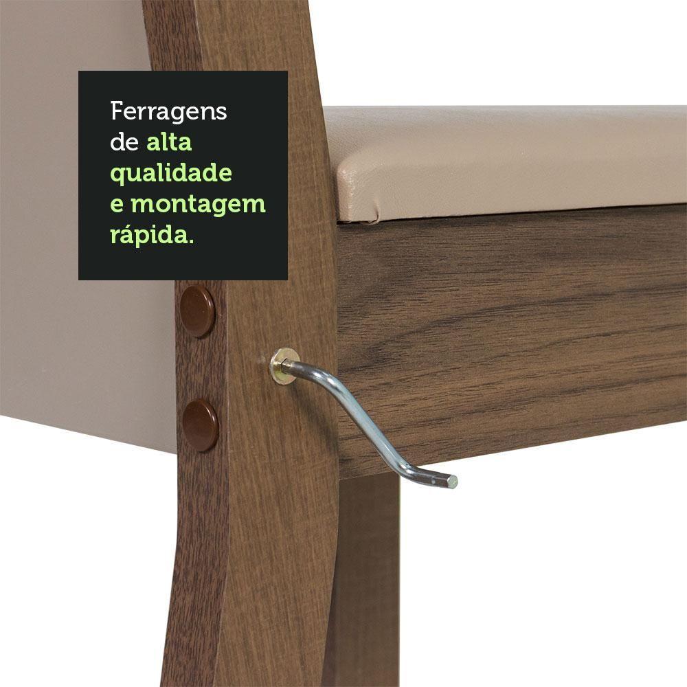 Conjunto Jantar Madesa Jaíne 6 Cadeiras — mesa retangular tampo madeira 136cm Rustic