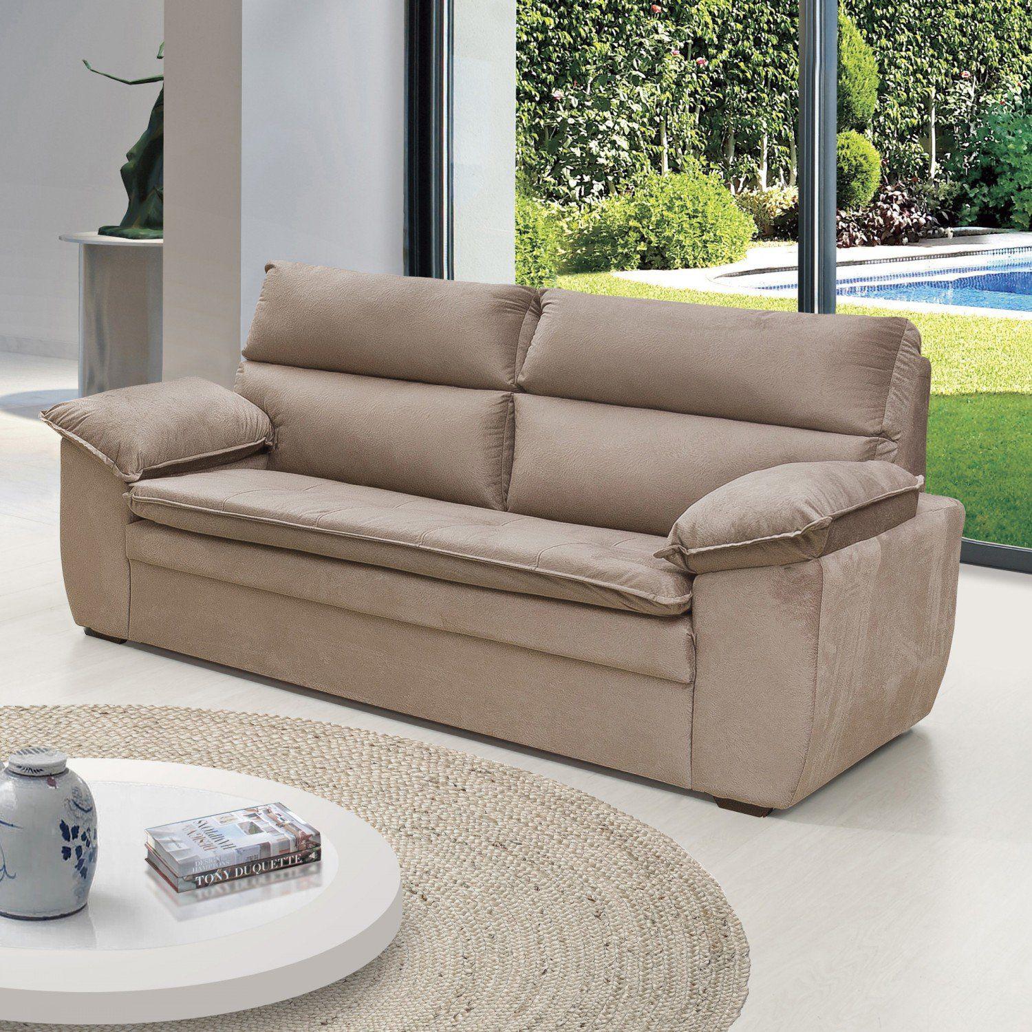 Conjunto Sofá 2 e 3 Lugares Ferrari Hellen Pena Castor Hellen