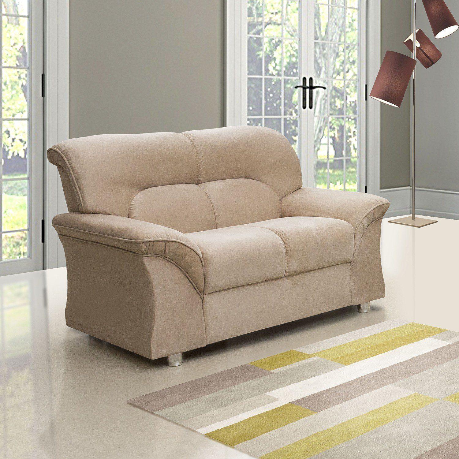 Conjunto Sofá 2 e 3 Lugares Turquia Hellen Caqui Hellen estofados