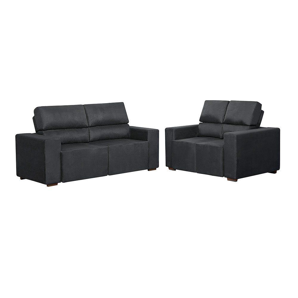 Conjunto Sofá Leblon 3 e 2 Lugares Gralha Azul Sofás Magazine Luiza