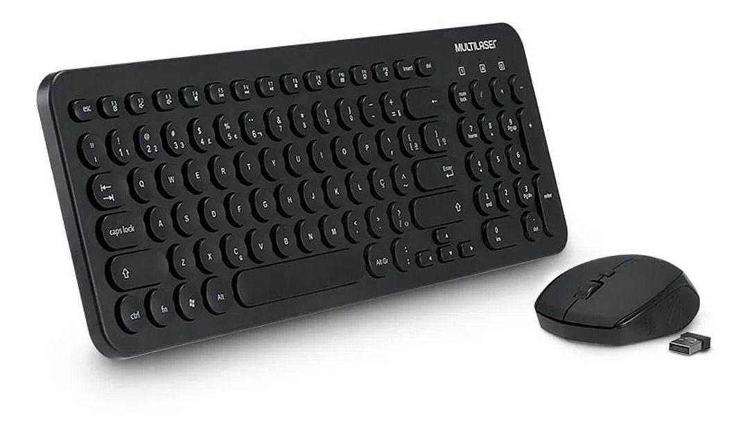 conjunto teclado e mouse sem fio plug play membrana multilaser tc213 ...