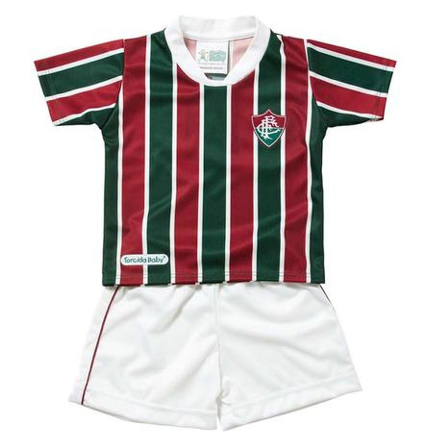 bebe com camisa do fluminense