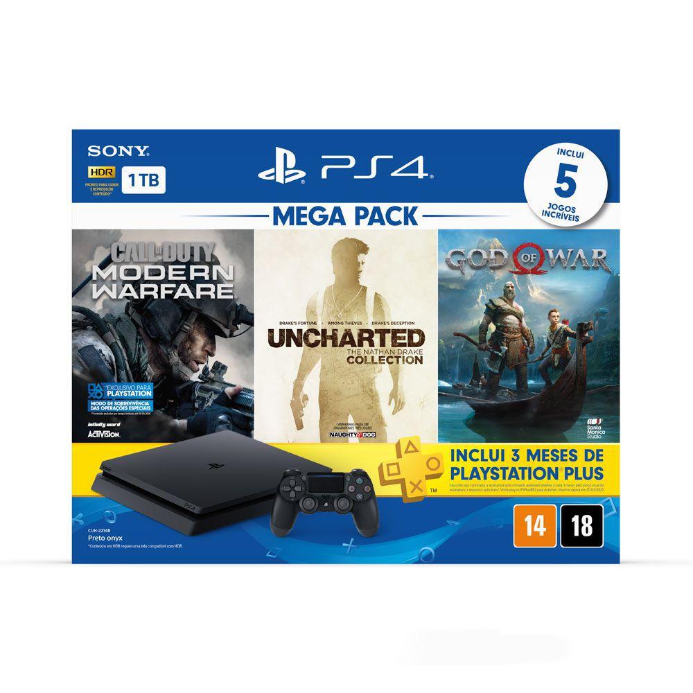 Console Playstation 4 1tb Slim Mega Pack Bundle V7 Ps4 Sony Consoles Ps4 Magazine Luiza