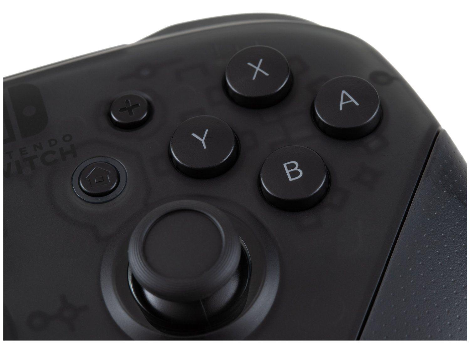 Detalhe dos botões ABXY do Controle Nintendo Switch Pro Controller em close-up