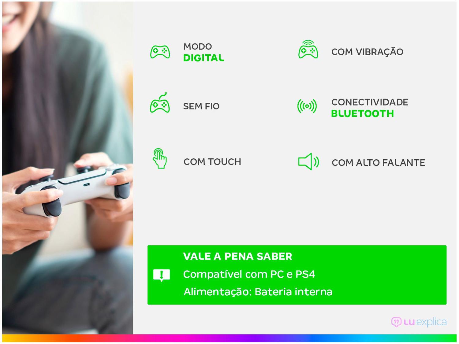 Controle para PS4 e PC Sem Fio Dualshock 4 Sony
